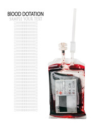 blood collected in a bag for blood transfusion for sick people. Blood donation refers to the...