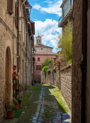 Ascoli Piceno (Italy) - The beautiful medieval and artistic city in Marche region, central Italy. Here a view of historical center.