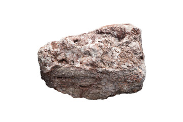 raw quartz stone isolated on white background.