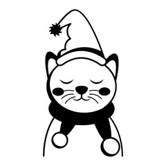 Happy Santa Puppy Concept Vector Glyph Icon Design, Merry Christmas Symbol on white background, New Year Celebration Sign,