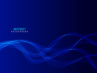 blue abstract smooth wave on dark background