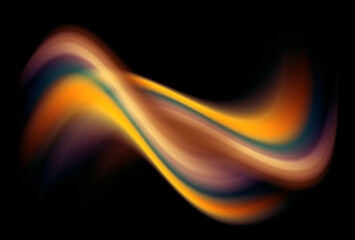 Abstract background 3D, dynamic blurry wave orange and blue technology illustration.