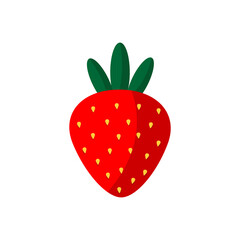 Strawberry. Design element for Valentine's Day. Flat illustration with red strawberries