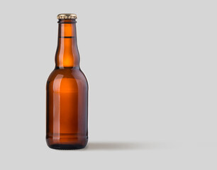 brown beer bottle isolated