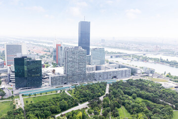 View on business centre and UNO city in Vienna