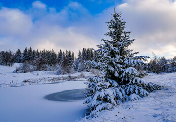 Obraz premium Plateau de Bayard enneigé sur les hauteurs de gap Hautes-Alpes France