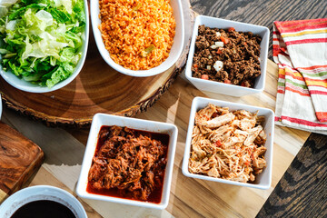 Preperation of fresh spanish mexican food