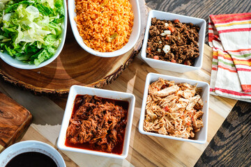 Preperation of fresh spanish mexican food