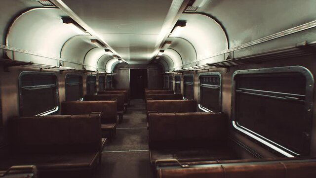 interior of old soviet electric train