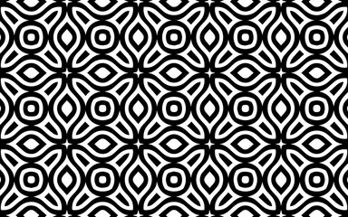Fototapeta premium Doodling geometric texture. Stylish Indian background for wallpaper, textile, coloring. Abstract black white template.