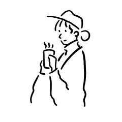 お茶を飲む女性