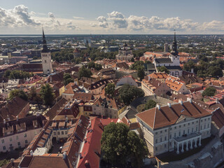 Fototapeta na wymiar Aerial view of Tallinn old Town on a sunny summer day