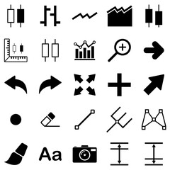 Fototapeta premium market analysis icon set, candlestick icon, chart icon vector sign symbol