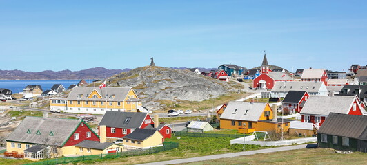 Colorful Nuuk city, capital of Greenland