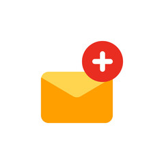 Obraz premium Add and Write Email Mail Flat Icon, Logo, Vector