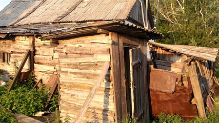 Fototapeta na wymiar Wooden village house in Russia.
