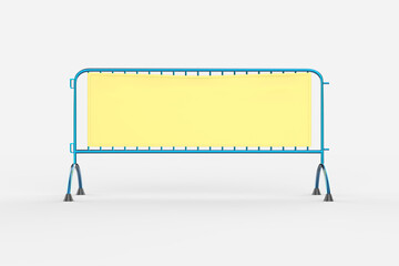Obraz premium blank advertising press wall with fabric banner. Blank canvas banner for advertising and exhibition illustration. 3d illustration