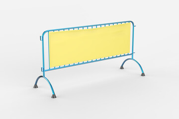 blank advertising press wall with fabric banner. Blank canvas banner for advertising and exhibition illustration. 3d illustration