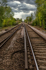 Fototapeta na wymiar Railway Tracks at Headcorn near Maidstone in Kent, England