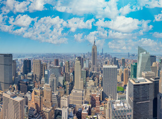 NEW YORK CITY - JUNE 10, 2013: Panoramic view of Manhattan skyline
