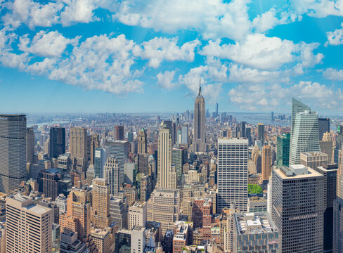NEW YORK CITY - JUNE 10, 2013: Panoramic view of Manhattan skyline