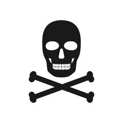 Skeleton skull bones danger harmful icon