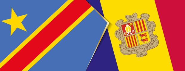 Democratic Republic of the Congo and Andorra flags, two vector flags.