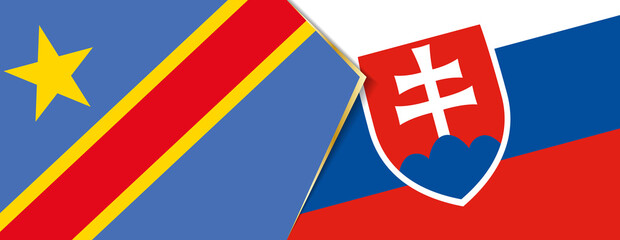 Democratic Republic of the Congo and Slovakia flags, two vector flags.