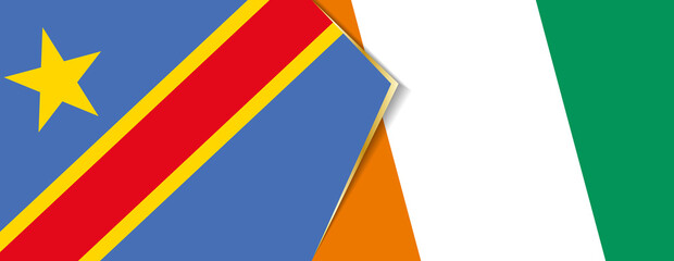 Democratic Republic of the Congo and Ivory Coast flags, two vector flags.