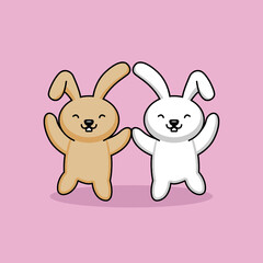 Cute of couple rabbit in valentine's day