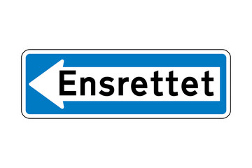 One way traffic road sign in Denmark