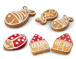 Set of Christmas gingerbread cookie