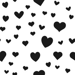 Hearts vector icon seamless pattern. Love texture background for valentine's day.