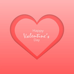 Valentines card with flying pink hearts. Vector