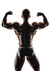 Silhouette of a bodybuilder