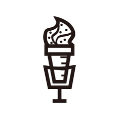 ice cream microphone for broadcast or podcast logo or icon