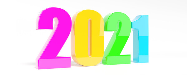Happy New Year Background. Start in 2021. 3D illustration