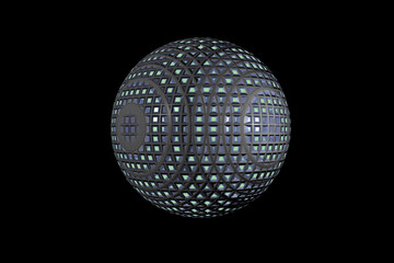 3d abstract figure sphere square gride texture