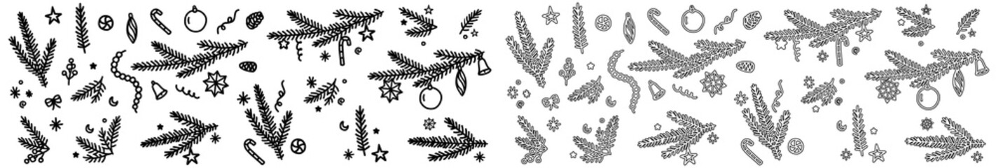 Christmas, New Year vector. Christmas, New Year decoration. Christmas, New Year set.