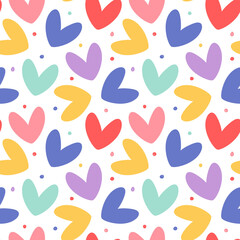 Cute hearts seamless pattern