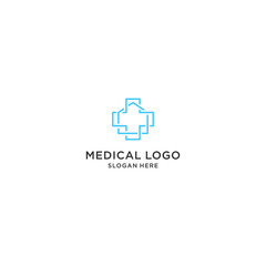 Cross Line Medical And Home Services Vector Logo Template