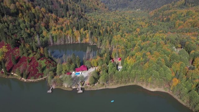 The view that effects us with the fascinating view of the lake and green nature. As additional information, the name of this lake is Karagol and it is located in Artvin/Turkey