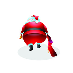 Tired sad weary Santa Claus with an empty bag. Exhausted character on a white background. The end of the holiday. Vector illustration. Isolated objects.