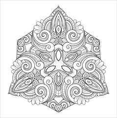 Vector Monochrome Triangle. Abstract Object Isolated On White Background. Ethnic Decorative Element