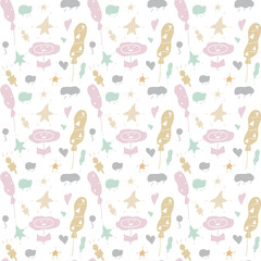 children's pattern with balloons, stars