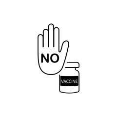Obraz premium COVID-19 Virus Vaccine, prevention, immunization, cure and treatment for coronavirus infection, COVID-19 Virus pathogen. hand. bottle. Anti vaccine. Chip. Anti chip.