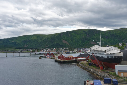 Norwegen - Lofoten - Stokmarknes Museumschiff Finnmarken