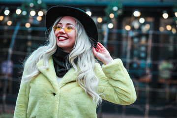 portrait of a woman in the city  