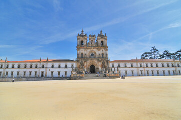 Fototapeta na wymiar The Alcobaça Monastery - Roman Catholic church located in the town of Alcobaça, Portugal.