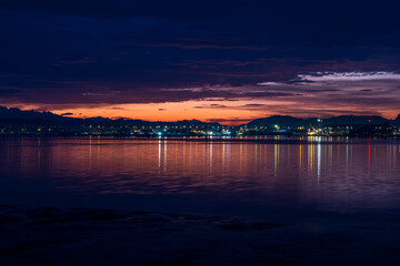 sunset over the bay of Santander 